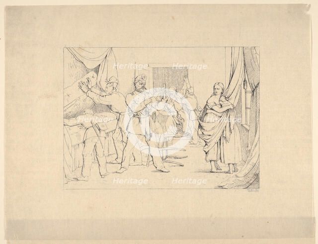 Searching for Arms (from Confederate War Etchings), 1861-63. Creator: Adalbert John Volck.