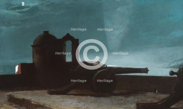 Searchlight on Harbor Entrance, Santiago de Cuba, 1901. Creator: Winslow Homer.