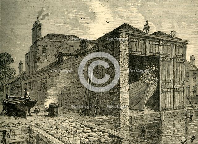 'Searle's Boat-Yard in 1830', (c1878). Creator: Unknown.