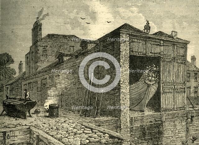 'Searle's Boat-Yard in 1830', (c1878). Creator: Unknown.