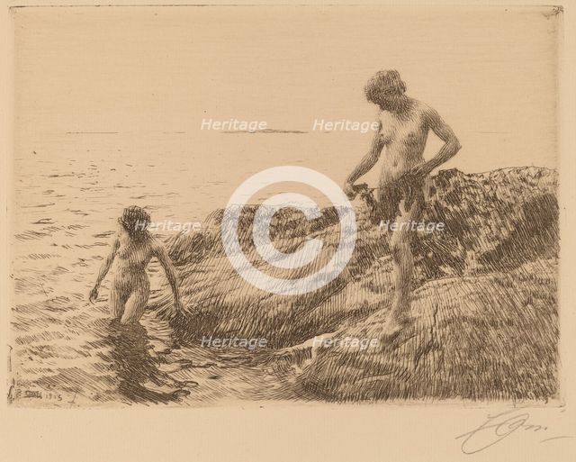 Seaward Skerries, 1913. Creator: Anders Leonard Zorn.