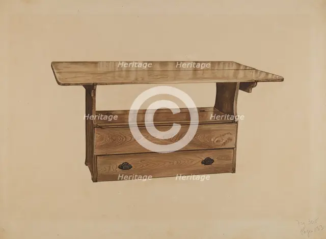 Seat Table, c. 1939. Creator: Paul Poffinbarger.