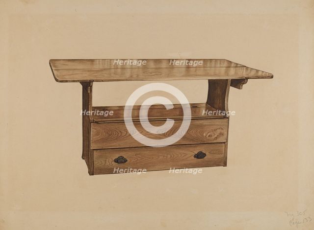 Seat Table, c. 1939. Creator: Paul Poffinbarger.