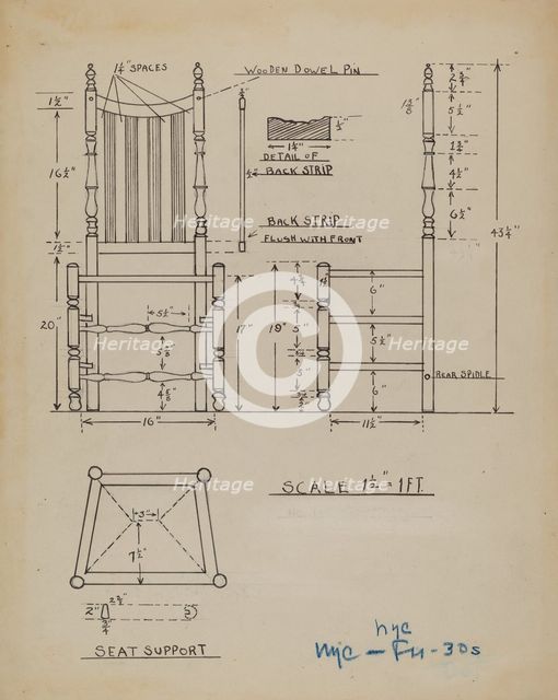 Seat, c. 1936. Creator: Margaret Knapp.