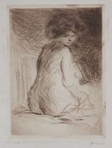 Seatetd Nude Woman from the Back. Creator: Jean Louis Forain (French, 1852-1931)