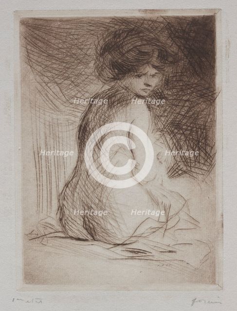 Seatetd Nude Woman from the Back. Creator: Jean Louis Forain (French, 1852-1931).