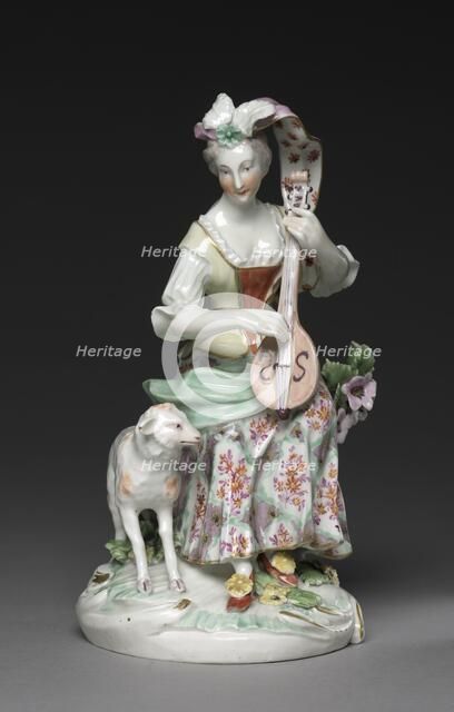 Seated Musician, c. 1765. Creator: Derby Porcelain Factory (British).
