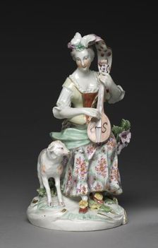 Seated Musicians, c. 1765. Creator: Derby Porcelain Factory (British)