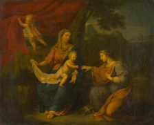 Seated Madonna with St. Catherine, 1670-1690. Creator: Unknown