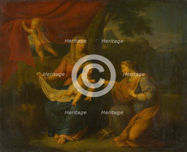 Seated Madonna with St. Catherine, 1670-1690. Creator: Unknown.