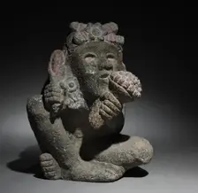 Seated Male Carrying Maize, 1325-1521. Creator: Unknown