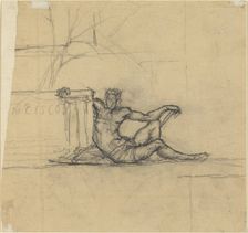 Seated Male Figure for "San Francisco", probably c. 1856. Creator: Charles Meryon