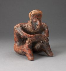 Seated Male Figure Leaning Forward with Arms Crossed over Knees, c. A.D. 200. Creator: Unknown