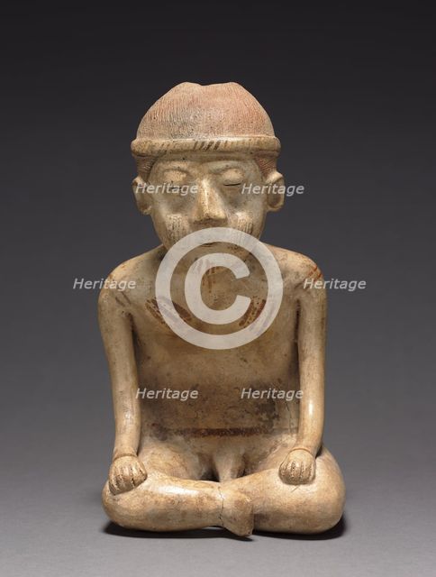 Seated Male Figure with Backrest, 100 BC - 300. Creator: Unknown.