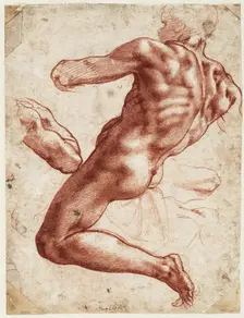 Seated male nude, 1511. Creator: Buonarroti, Michelangelo (1475-1564)