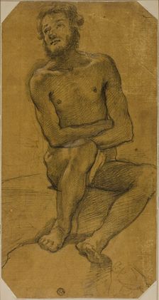 Seated Male Nude, 1600/40. Creator: Unknown