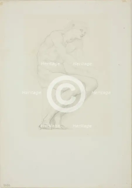 Seated Male Nude, c. 1873-77. Creator: Sir Edward Coley Burne-Jones.