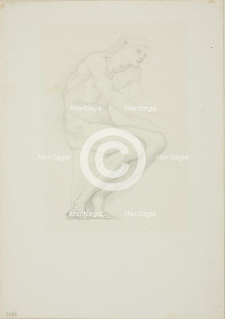 Seated Male Nude, c. 1873-77. Creator: Sir Edward Coley Burne-Jones.