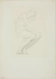Seated Male Nude, c. 1873-77. Creator: Sir Edward Coley Burne-Jones