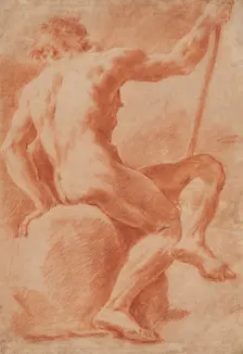 Seated Male Nude, c1770. Creator: Ubaldo Gandolfi
