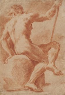 Seated Male Nude, c1770. Creator: Ubaldo Gandolfi