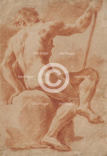 Seated Male Nude, c1770. Creator: Ubaldo Gandolfi.