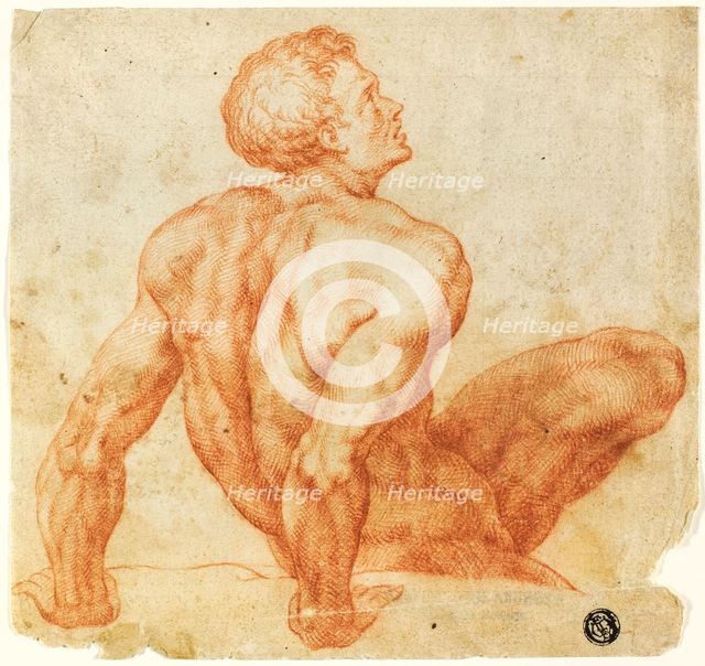 Seated Male Nude, n.d. Creator: Unknown.