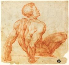 Seated Male Nude, n.d. Creator: Unknown