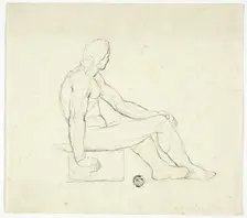 Seated Male Nude, n.d. Creator: Unknown