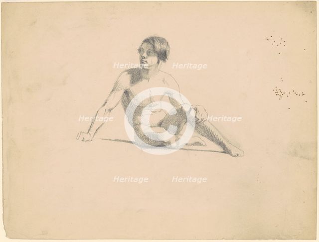 Seated Male Nude [recto], c. 1830-1835. Creator: James Goodwyn Clonney.