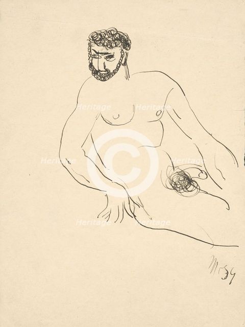 Seated Man, 1934. Creator: Cyprian Majernik.