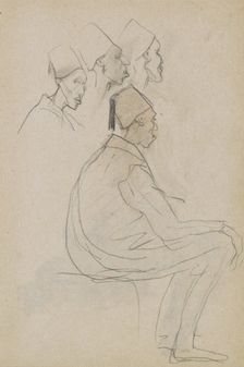 Seated man with a fez, 1896. Creator: Marius Bauer