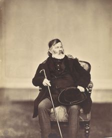 [Seated Man with Cane and Hat], 1850s-60s. Creator: Franz Antoine