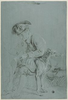 Seated Man with Dog, n.d