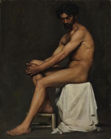Seated Man, academy study, 1875. Creator: Albert Edelfelt
