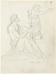 Seated Man and Swaddled Baby, c. 1810. Creator: Jacques-Louis David