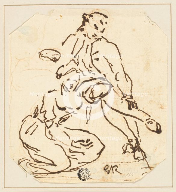 Seated Man and Woman, n.d. Creator: George Romney.