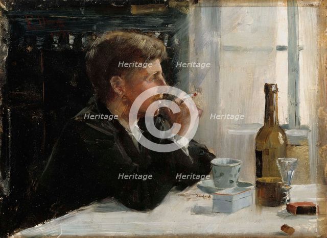 Seated Man at the Table, 1886. Creator: Elin Danielson-Gambogi.
