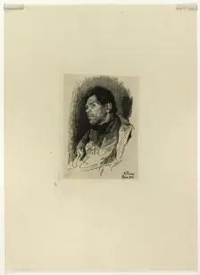 Seated Man Facing Left, 1874. Creator: Antonio Piccinni