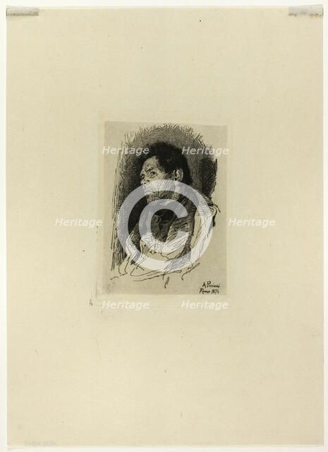 Seated Man Facing Left, 1874. Creator: Antonio Piccinni.