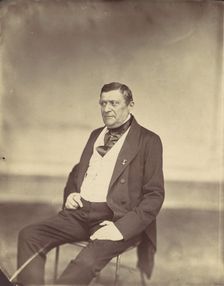 [Seated Man in White Vest and Dark Coat], 1850s-60s. Creator: Franz Antoine