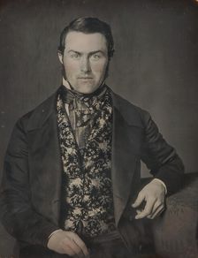 Seated Man in Floral Vest, 1840s-50s. Creators: W. & F. Langenheim, William Langenheim, Frederick Langenheim