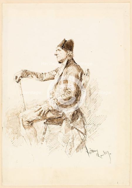 Seated Man in Profile, 1869. Creator: Mariano Jose Maria Bernardo Fortuny y Carbo.