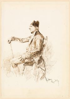 Seated Man in Profile, 1869. Creator: Mariano Jose Maria Bernardo Fortuny y Carbo