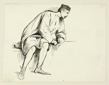 Seated Man Leaning on his Arm, n.d. Creator: Henry Stacy Marks