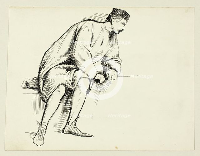 Seated Man Leaning on his Arm, n.d. Creator: Henry Stacy Marks.