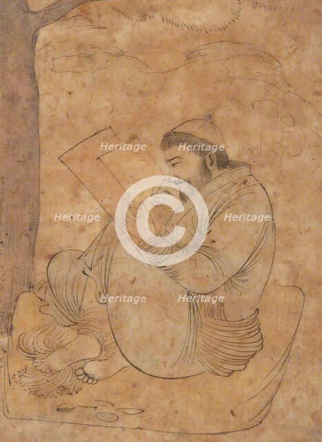 Seated Man Painting or Writing, first half 17th century. Creator: Unknown.