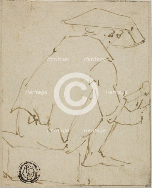 Seated Man Seen from the Back, 17th century. Creator: Unknown.