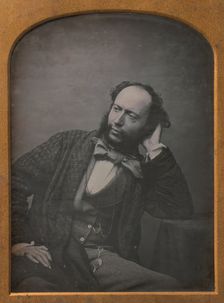 Seated Middle-aged Man in Bow Tie and Jacket, 1850s. Creator: John Watkins
