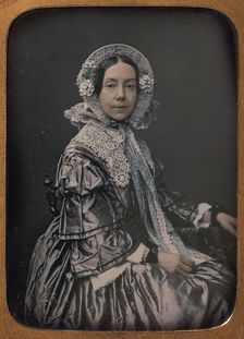 Seated Middle-aged Woman Dressed in Finery, 1854-60. Creator: William Hardy Kent